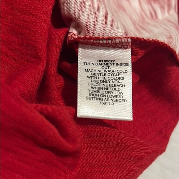 Liz Claiborne Red Floral V-Neck Sleeveless Tie Shoulders Tank Top NEW - Picture 14 of 14